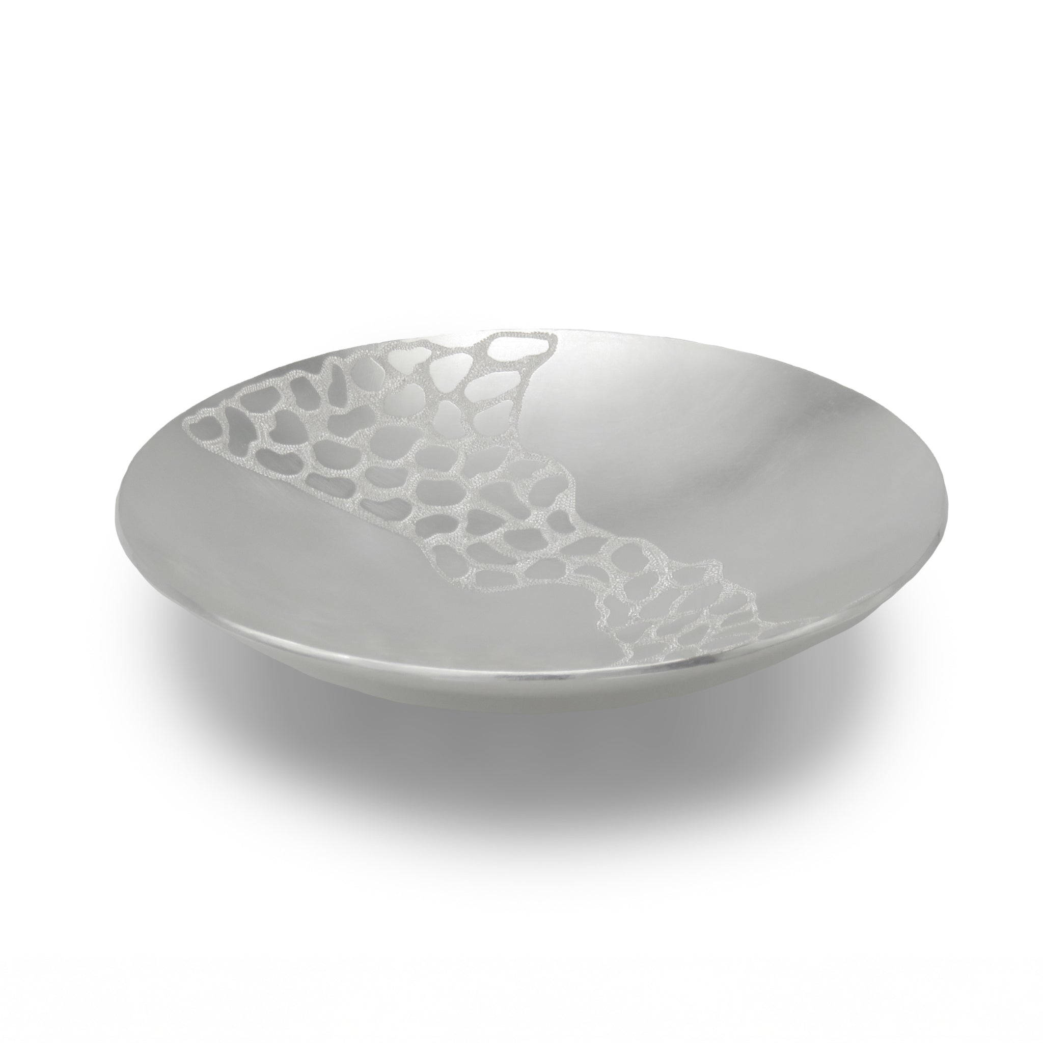 Llwybr Shallow Hand-Engraved Sterling Silver Dish