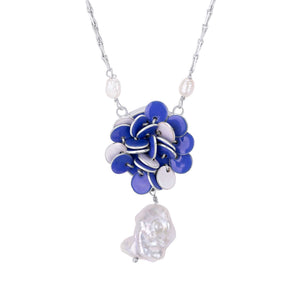 Sterling Silver and Pearl Baroque Bloom Necklace