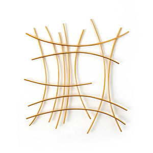 Gold-Plated Sterling Silver Square Grid Brooch