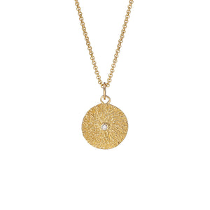 Starburst Pendant in 9ct Yellow Gold with Diamond