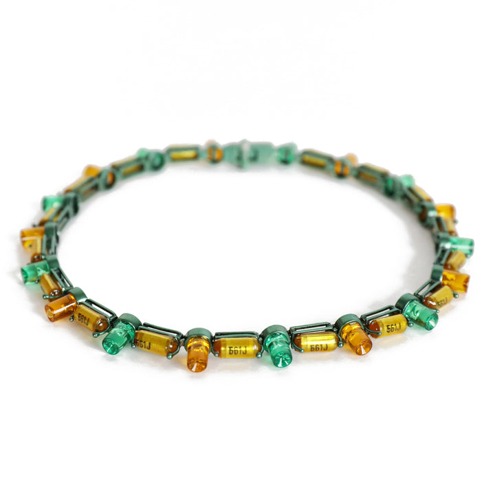 Futuristic Orchard Necklace with E-Waste Elements