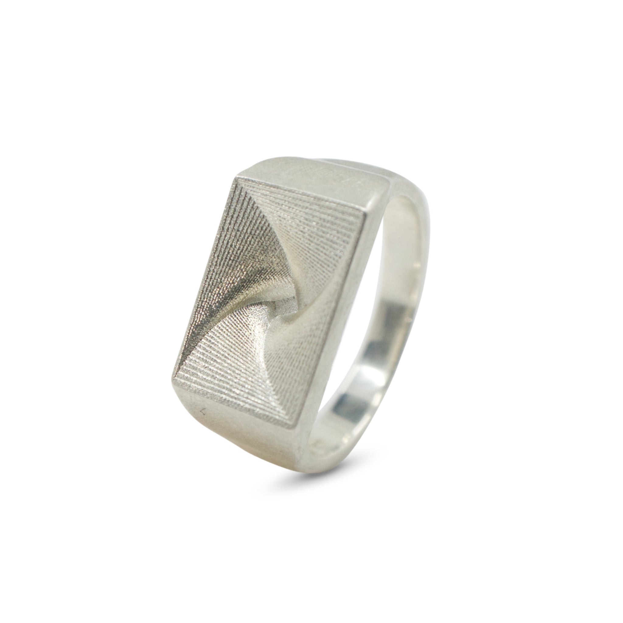 Rectangle Spiral Ring Cast in Sterling Silver