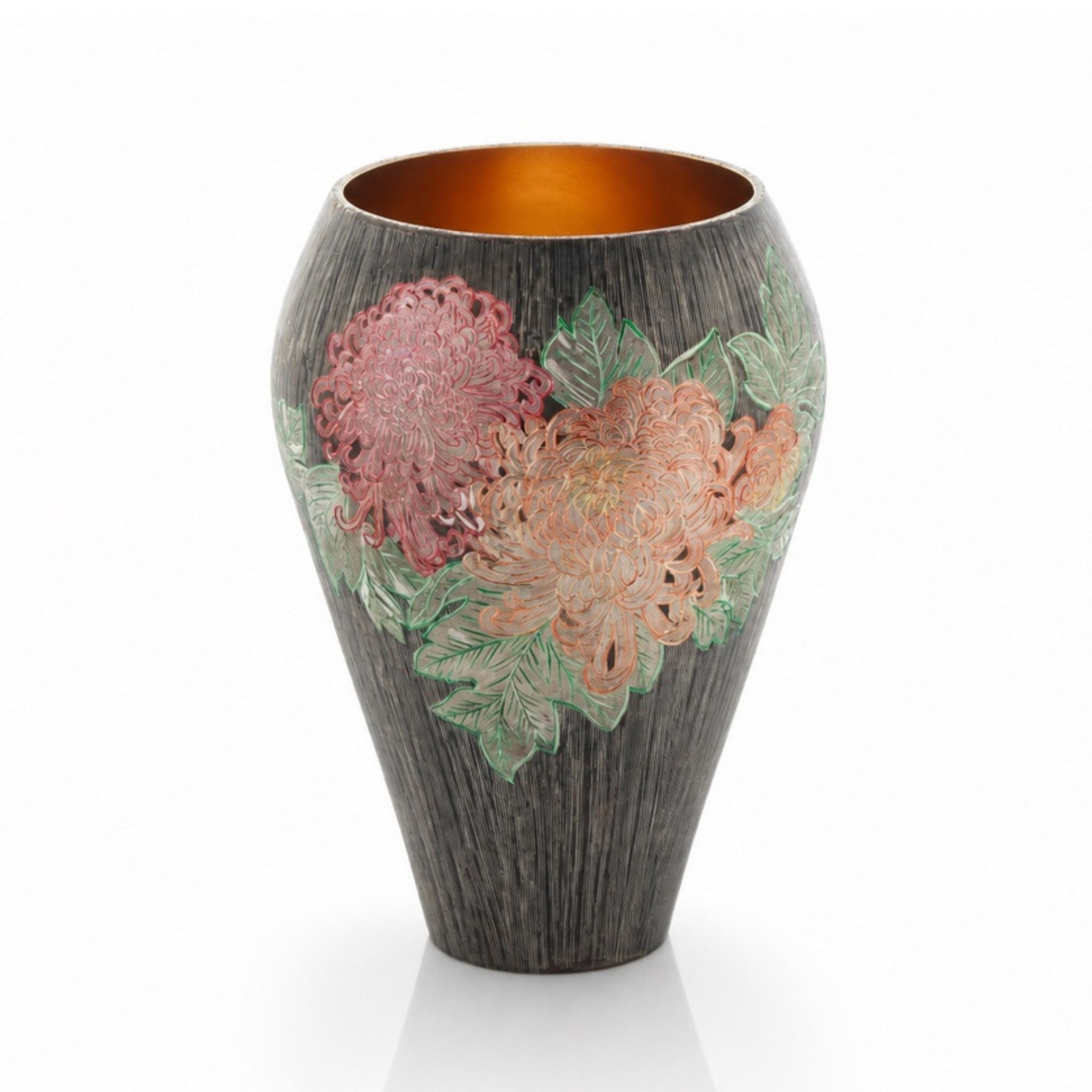 Silver Seasons of Light Autumn Chrysanthemum Vessel