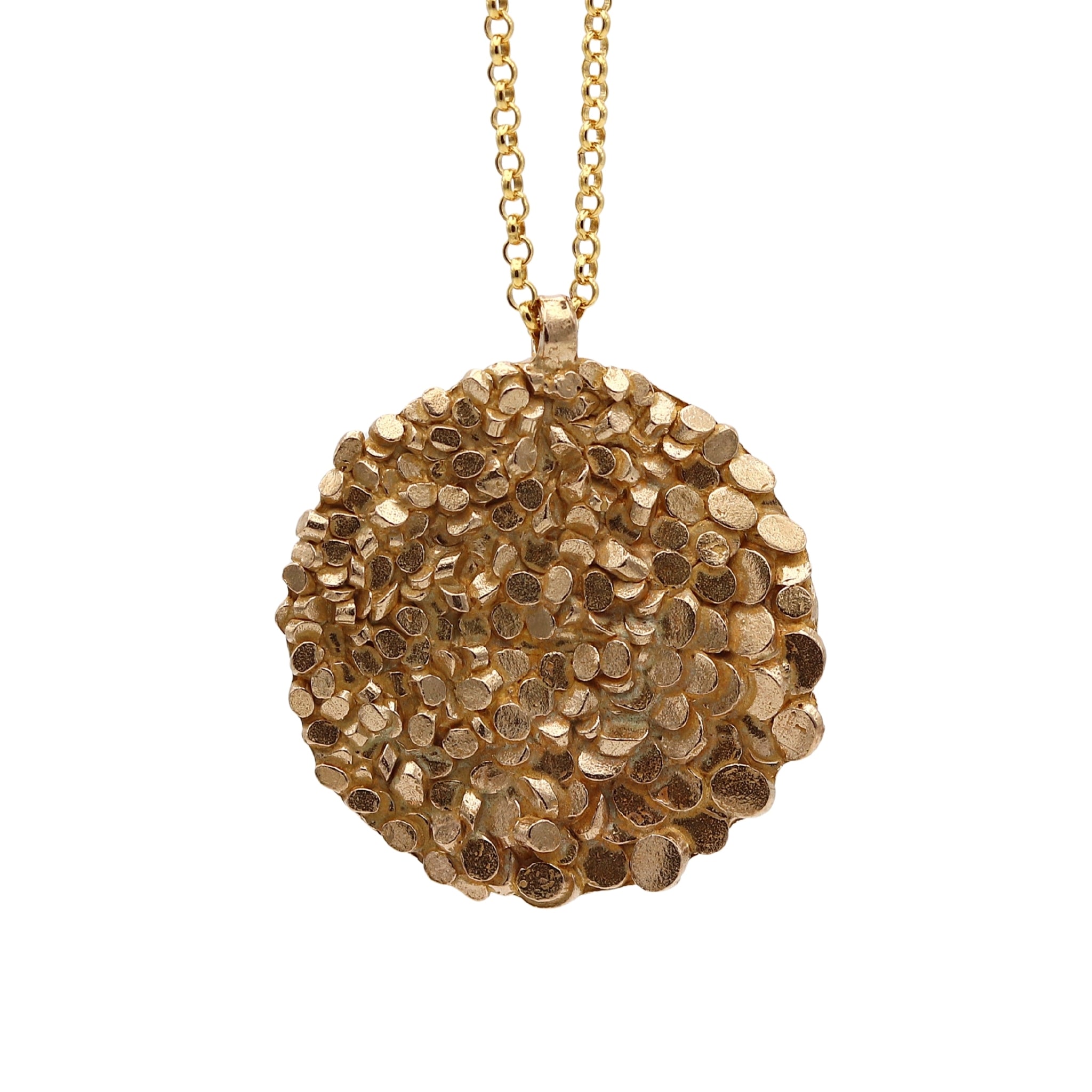 Icelandic Basalt Sun Pendant Cast in Bronze