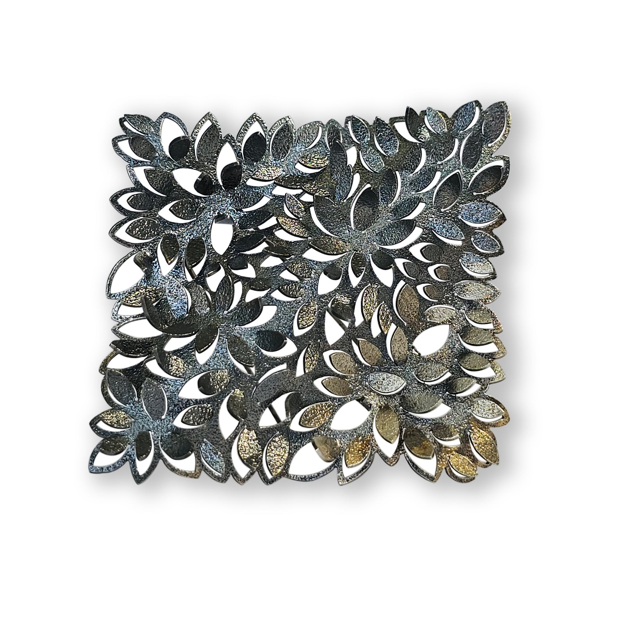 Faded Brooch in Gold-Plated Oxidised Sterling Silver