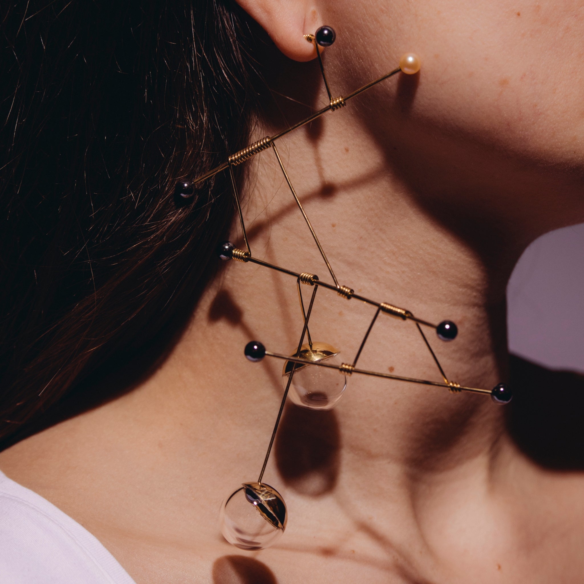 Polaris Single Earring in 18ct Gold-Plated Silver