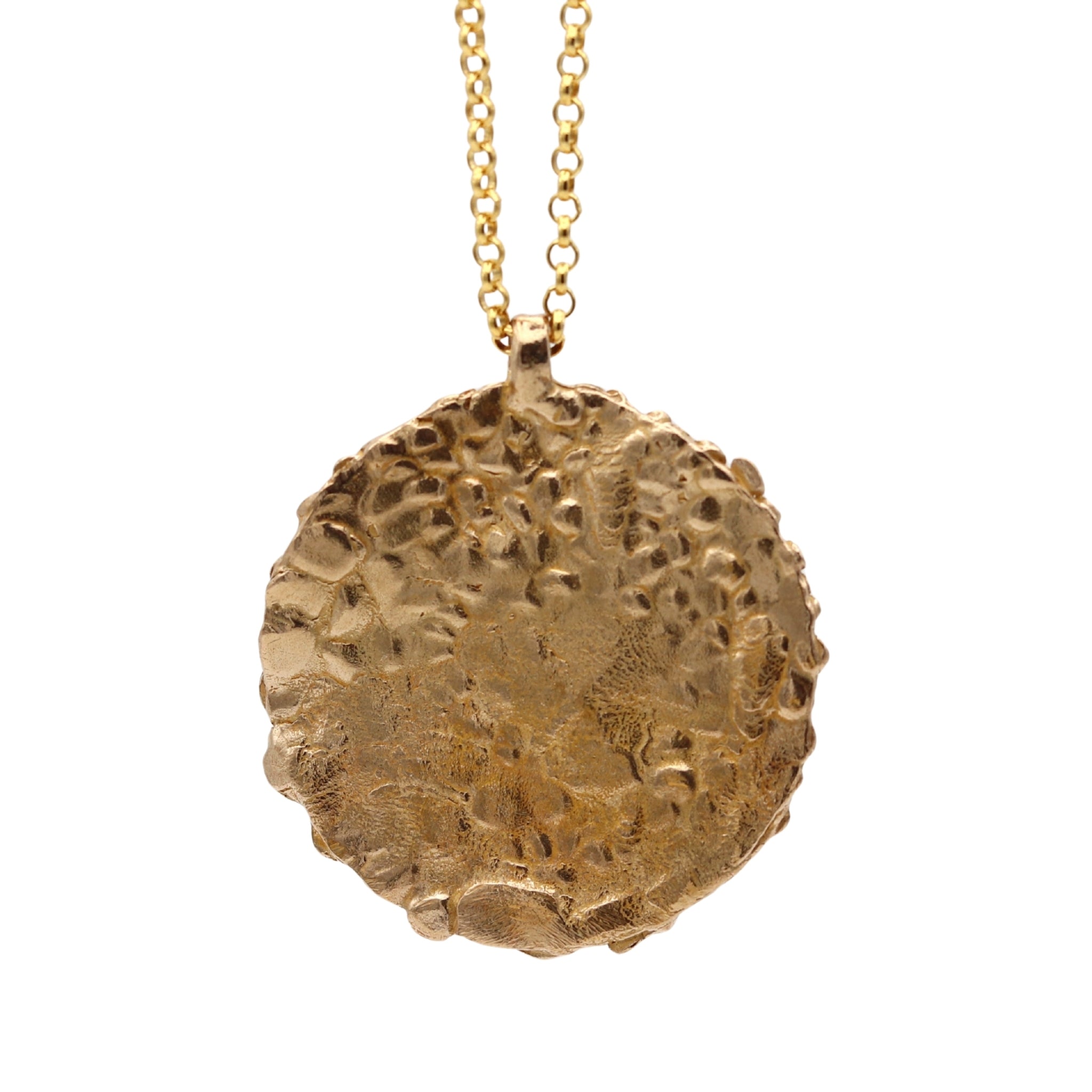 Icelandic Basalt Sun Pendant Cast in Bronze