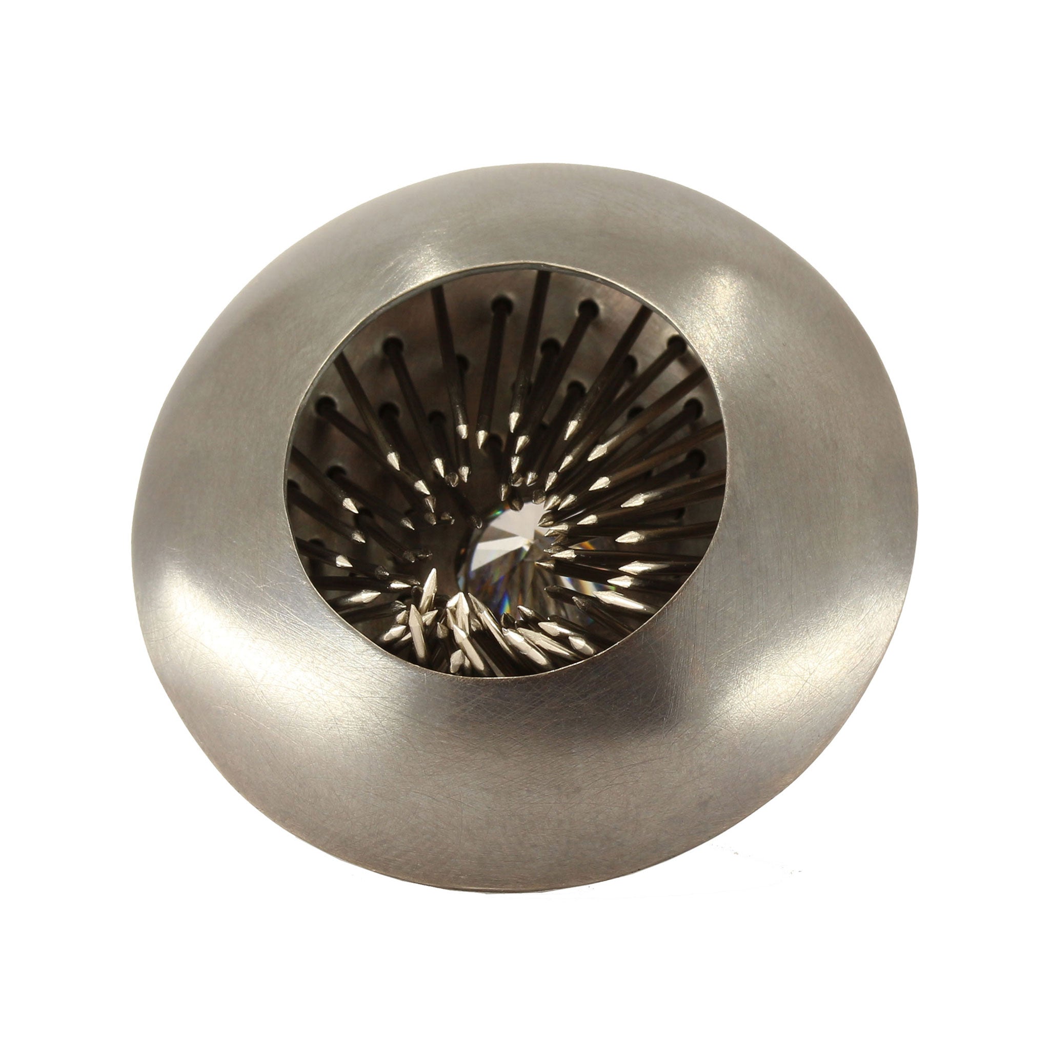 H.n3 Ring in Sterling Silver, Steel and Cubic Zirconia