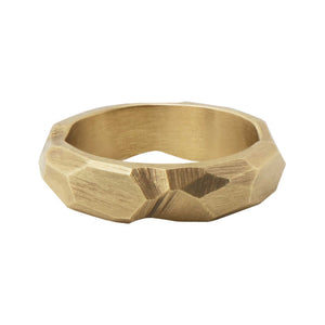 Andes 6mm Rustic Band Cast in 9ct Yellow Gold