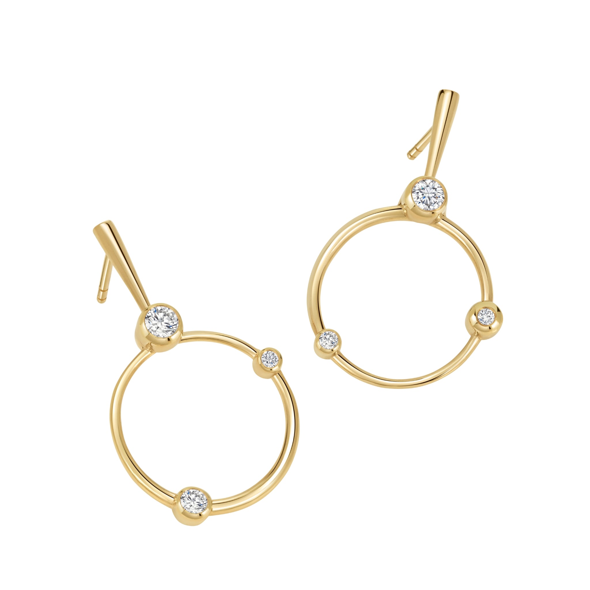 Orbit Hoop Earrings in 18ct Gold with Diamonds