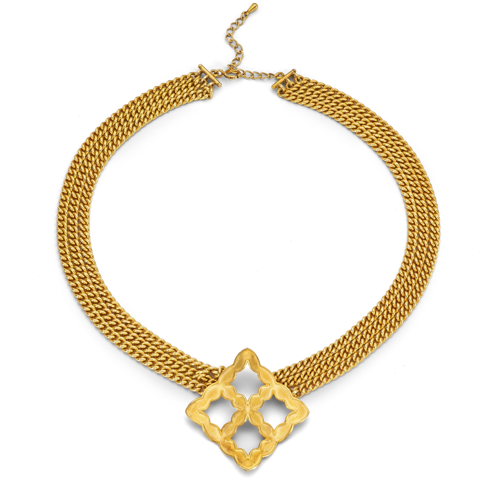 22ct Gold-Plated Silver and Brass Lattice Choker