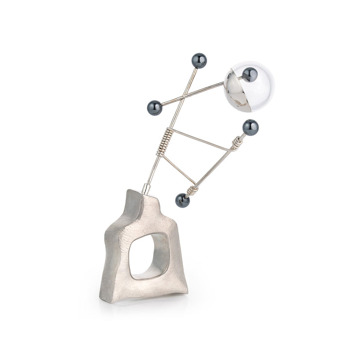 Luna, Ring/Object in Sterling Silver and Glass
