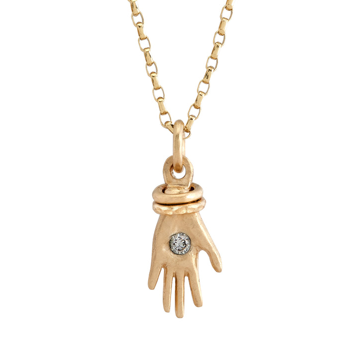 9ct Yellow Gold Isandla Necklace with Diamond