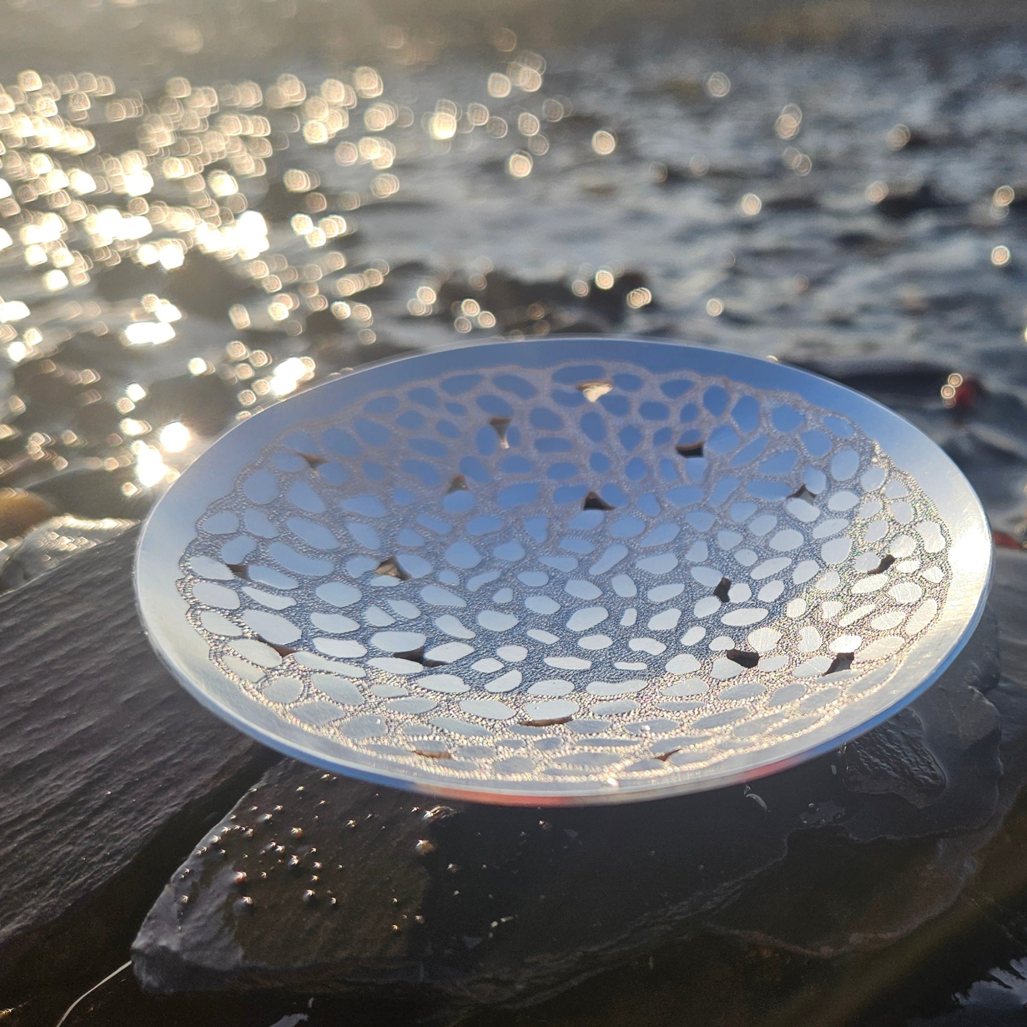 Hand Engraved Sterling Silver Llwybr Llechi Dish