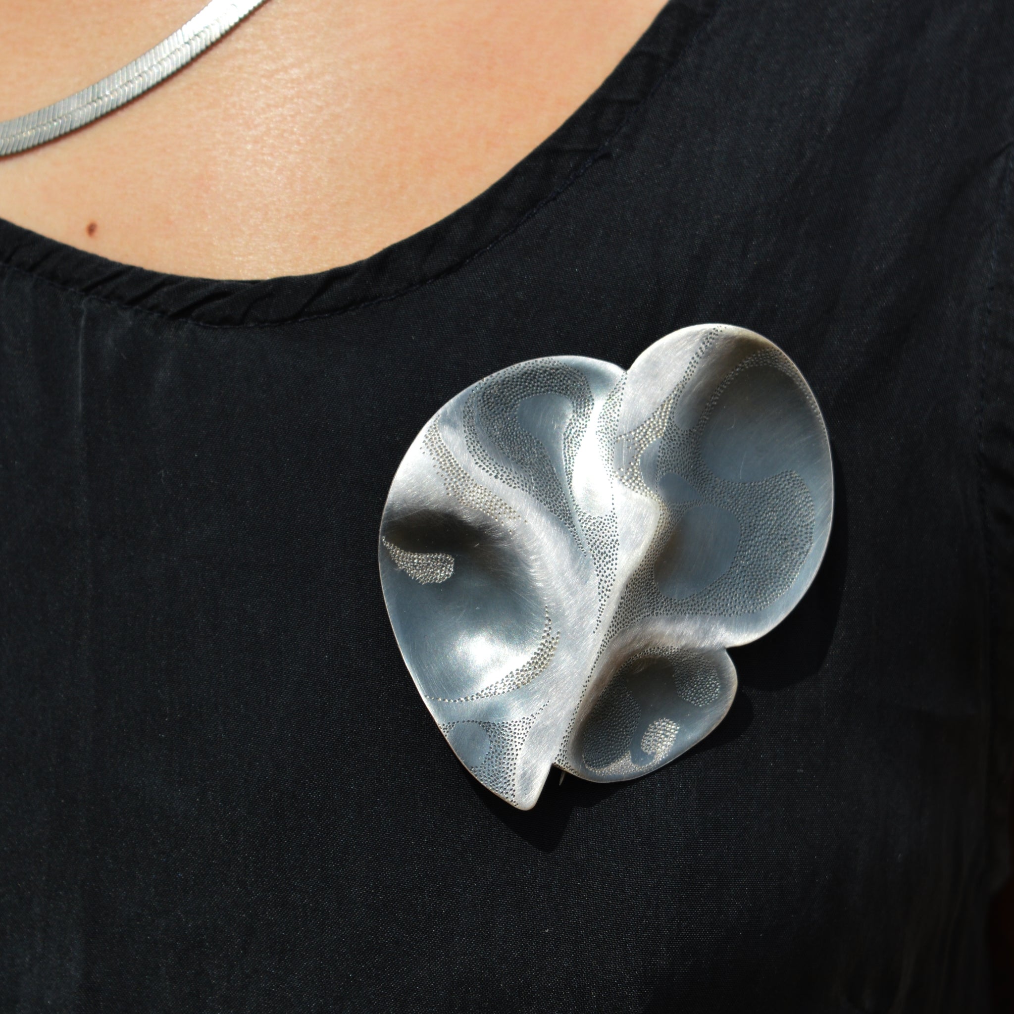 Clavicle Brooch Press Formed and Forged in Silver
