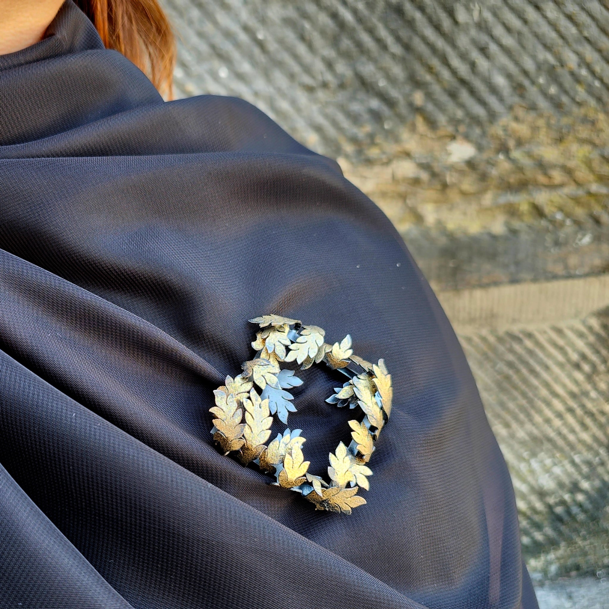 Oxidised Sterling Silver Faded Acanthus Brooch