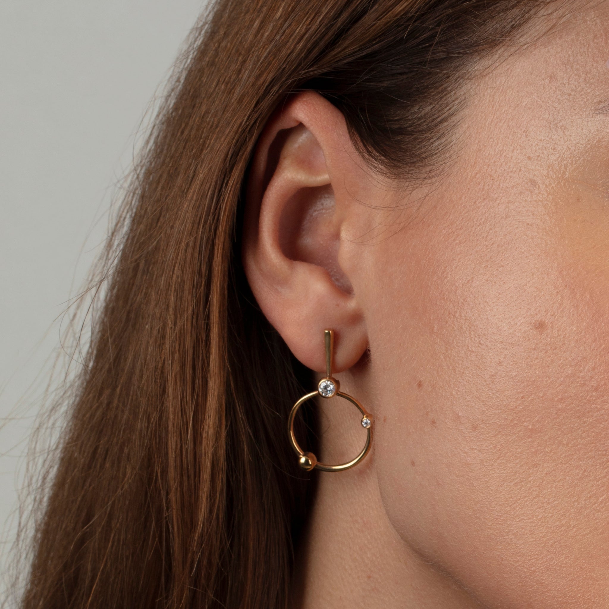 Orbit Hoop Earrings in 18ct Gold with Diamonds