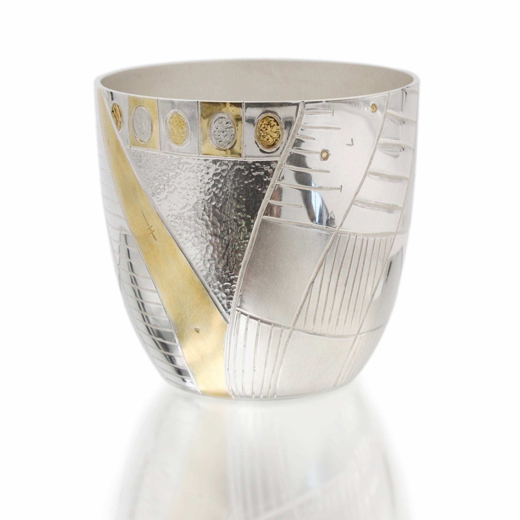 Drifting Lines Sterling Silver and Gold-Plate Vessel