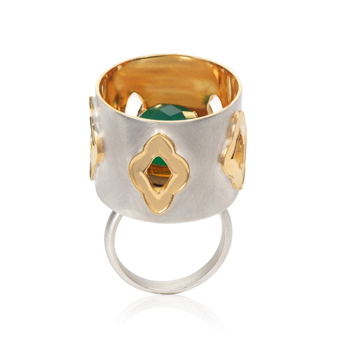 Hidden Gem Sterling Silver Ring with Green Garnet