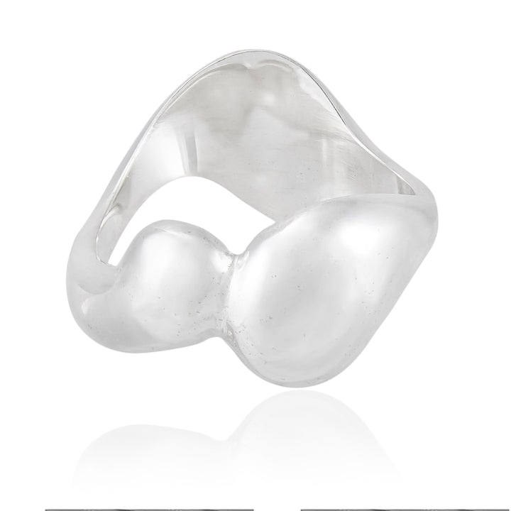 Wax Carved and Cast Sterling Silver In Flow Ring