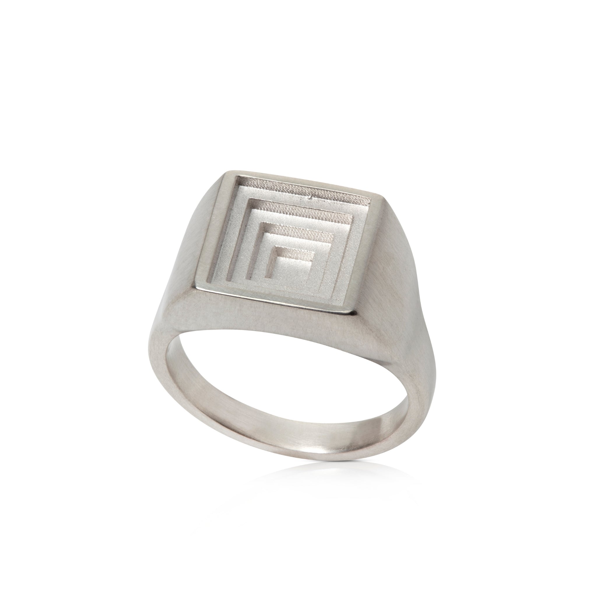 Sterling Silver Hand-Cast Square Top Signet Ring