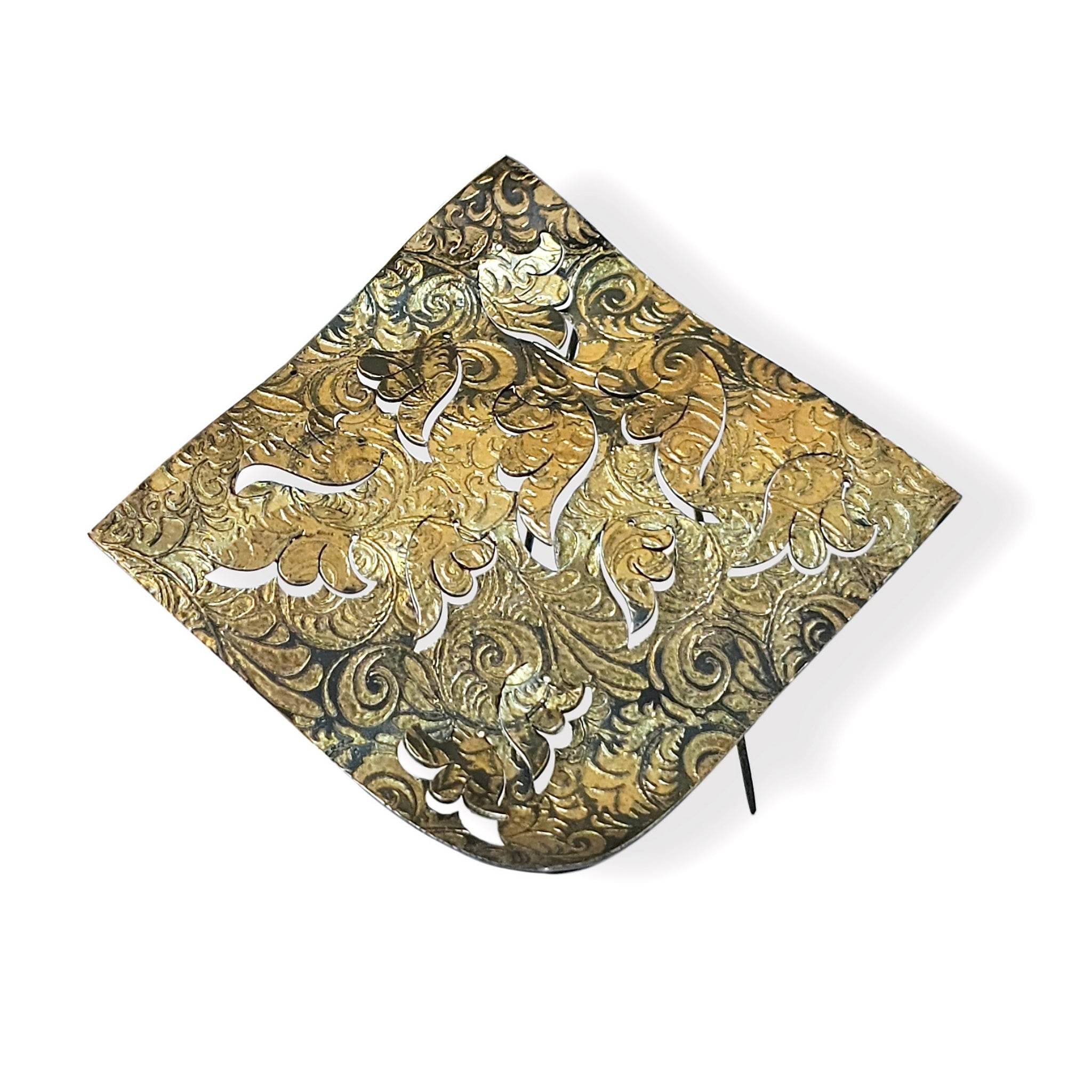 Pattern Brooch in Sterling Silver with Gold Foil