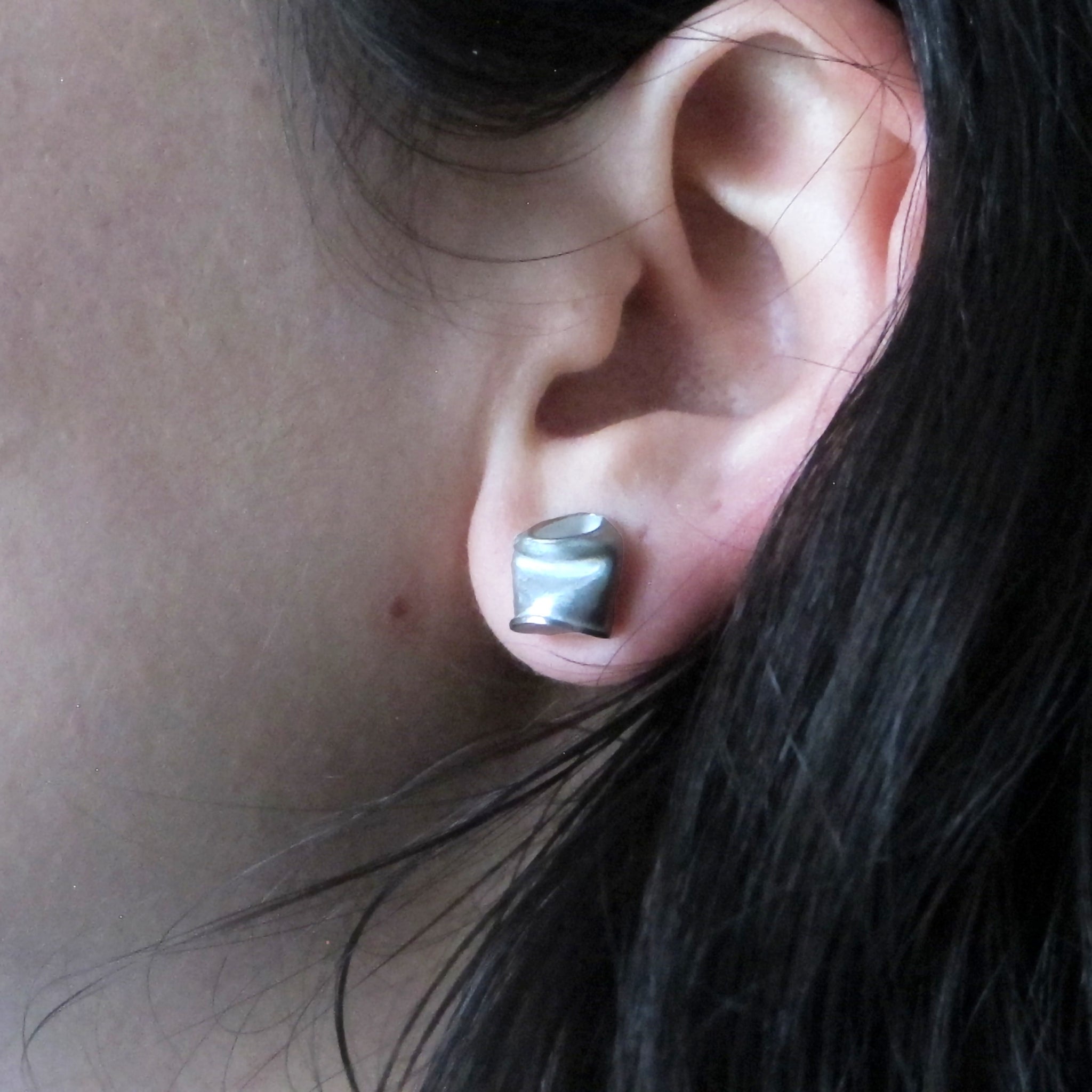 Sculptural Pierced Sterling Silver RC4 Earrings
