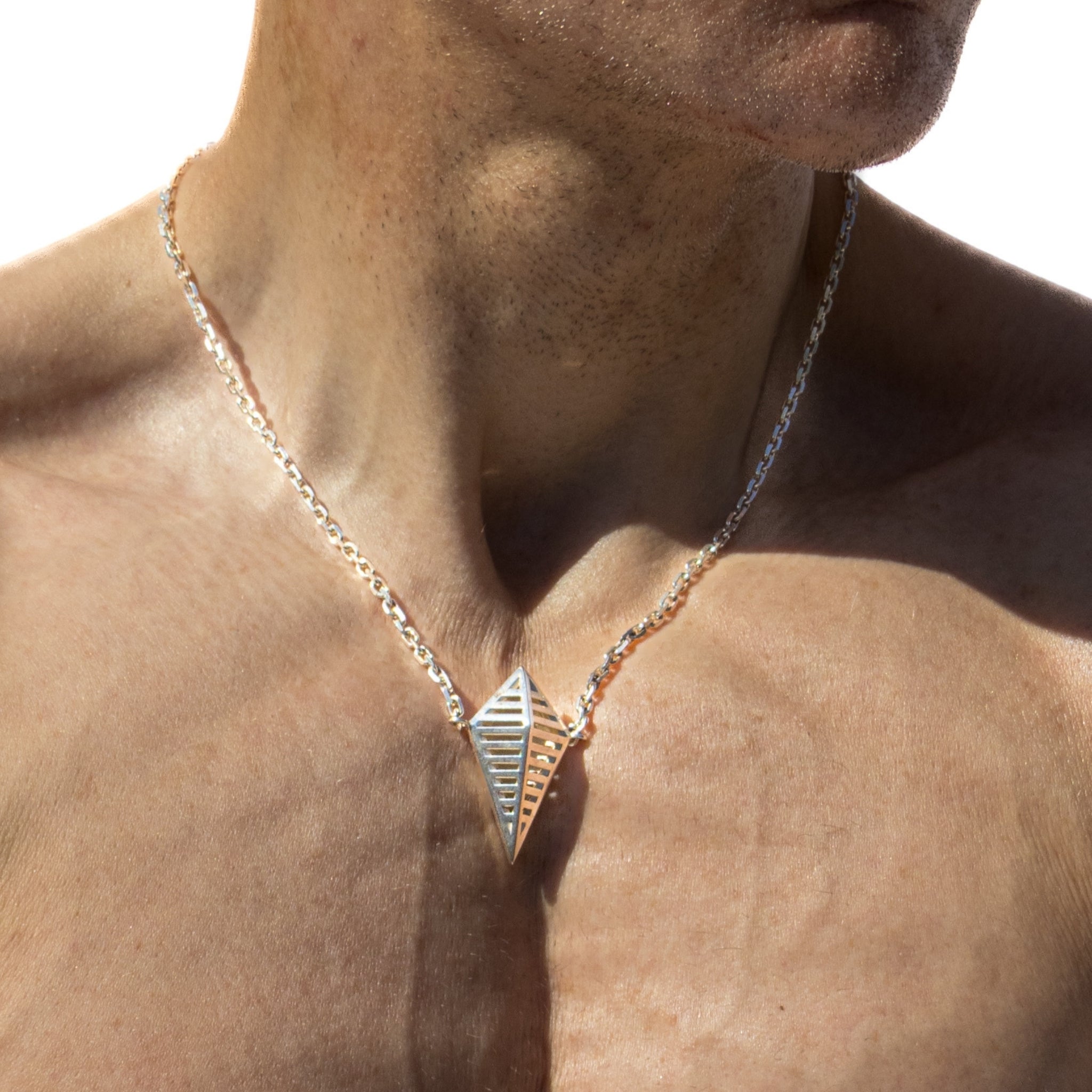 CAD Modelled Sterling Silver Bio Mech Kite Pendant