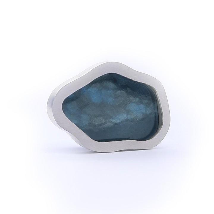 Basse-Taille Enamelled Sterling Silver Llwybr Brooch