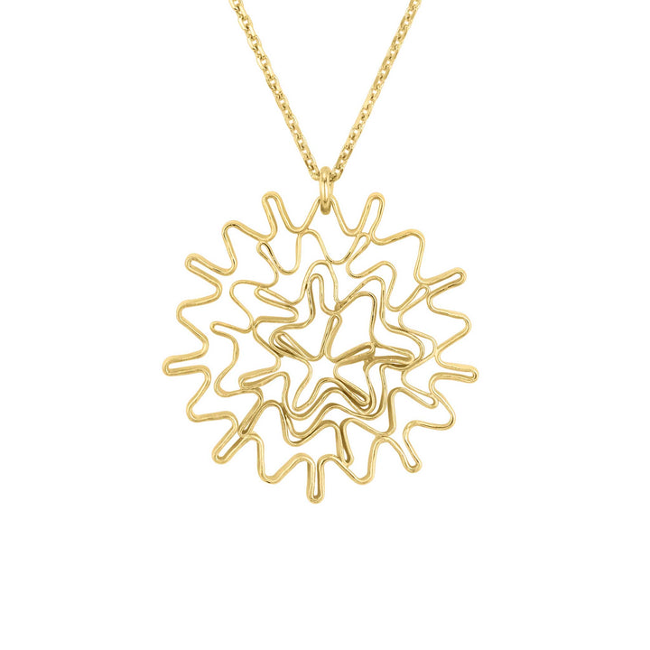 18ct Gold Pleated Pendant on Delicate Gold Chain