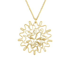 18ct Gold Pleated Pendant on Delicate Gold Chain