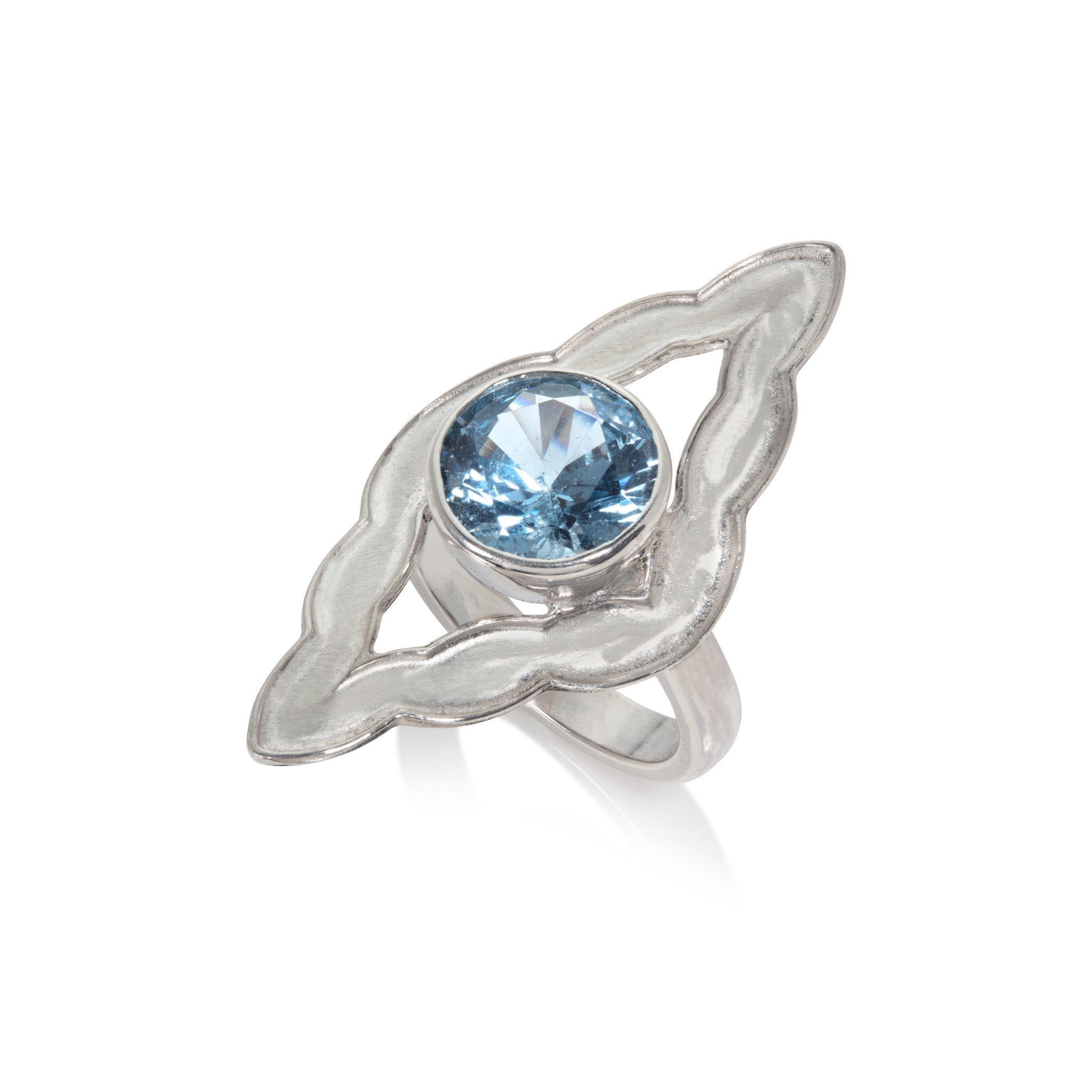 Sterling Silver and Blue Topaz Window of Light Ring