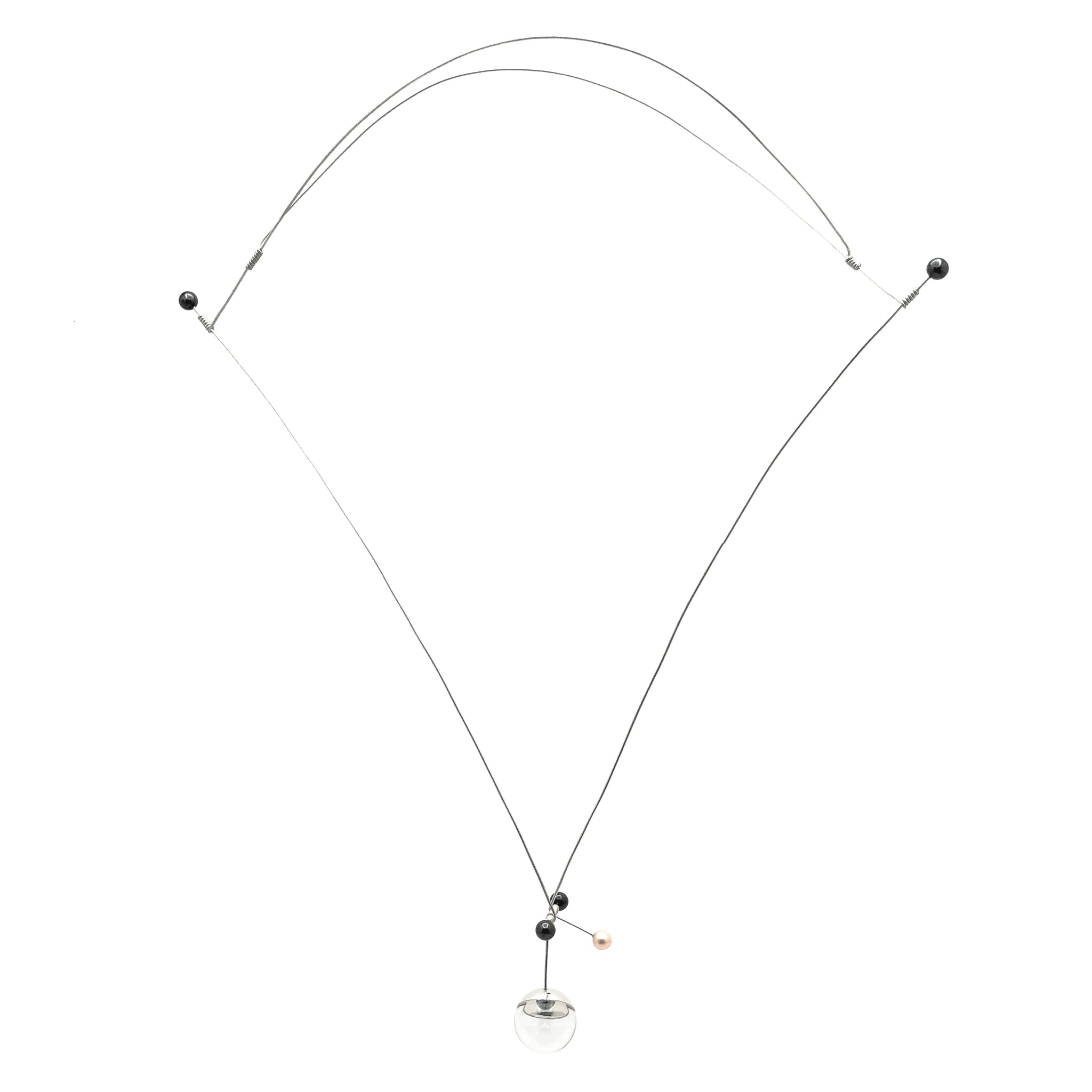 Aquarius Sterling Silver, Pearl and Glass Necklace