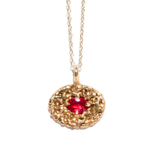 Berries Pendant in 9ct Solid Gold with a Ruby