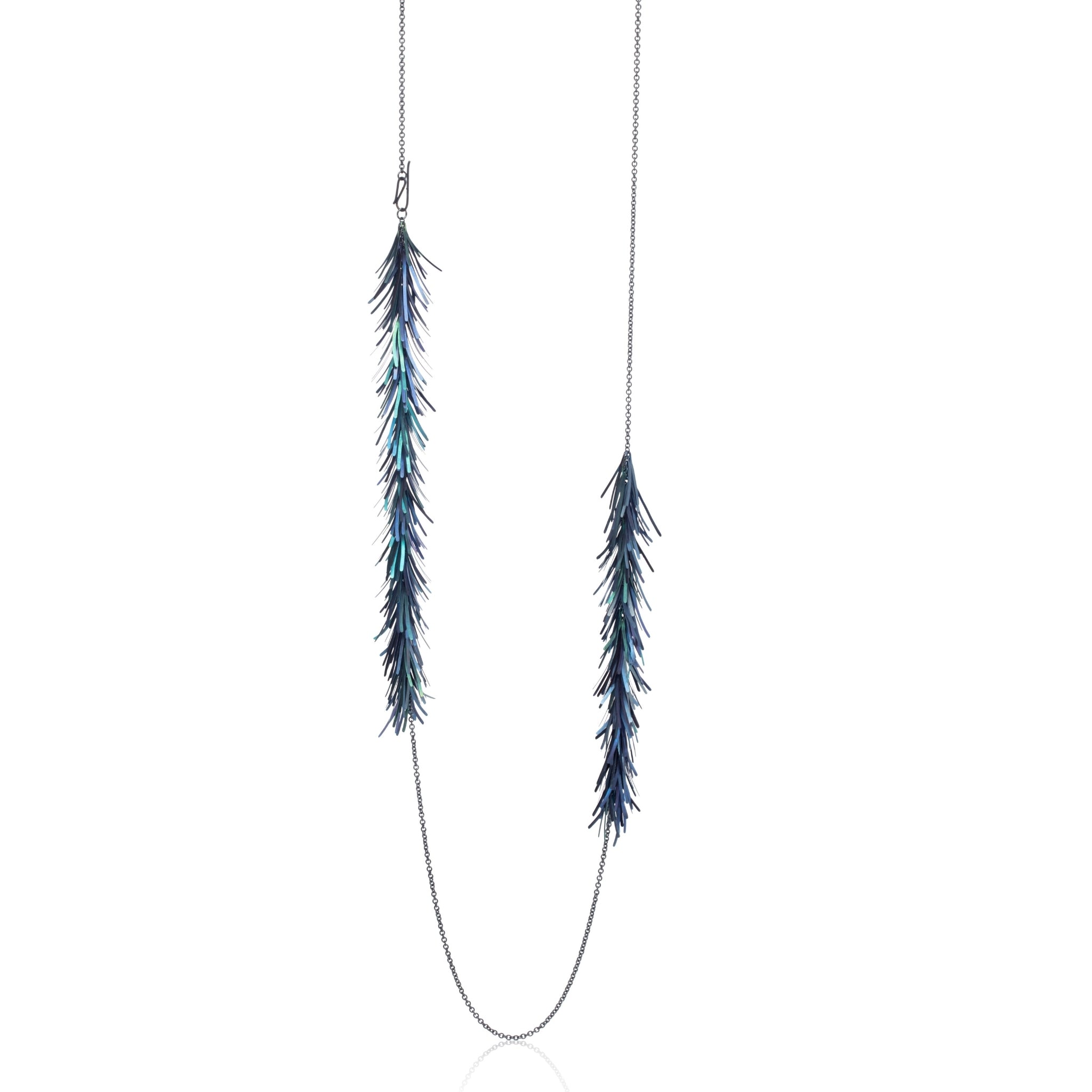 Sterling Silver and Indigo Niobium Double Necklace