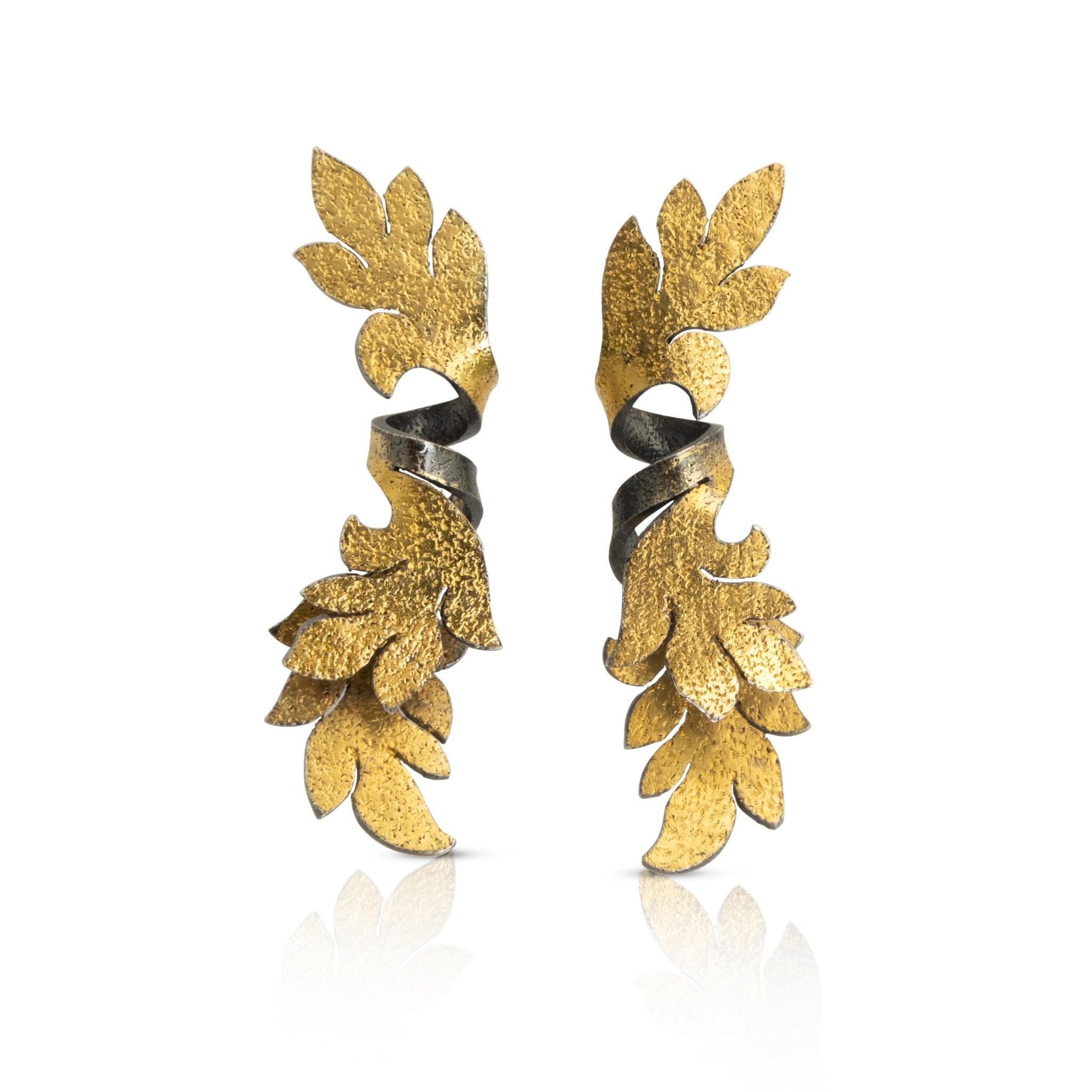 23.5ct Gold Foiled Sterling Silver Acanthus Earrings