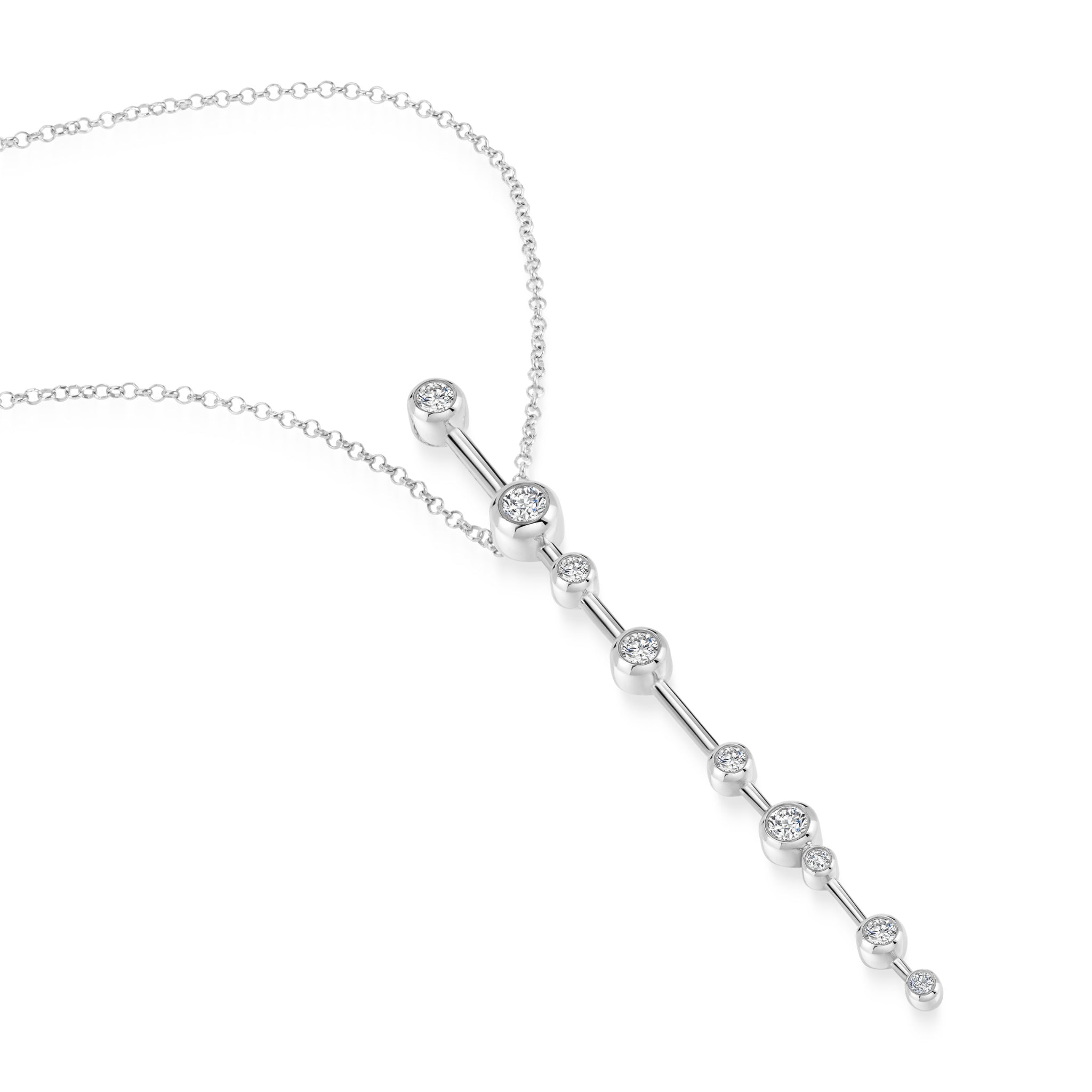 Ray 18ct White Gold and Diamond Pendant Necklace