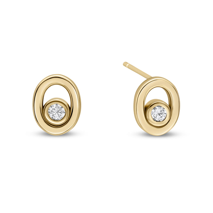 Mary Stud Earrings in 14ct Gold with Diamonds
