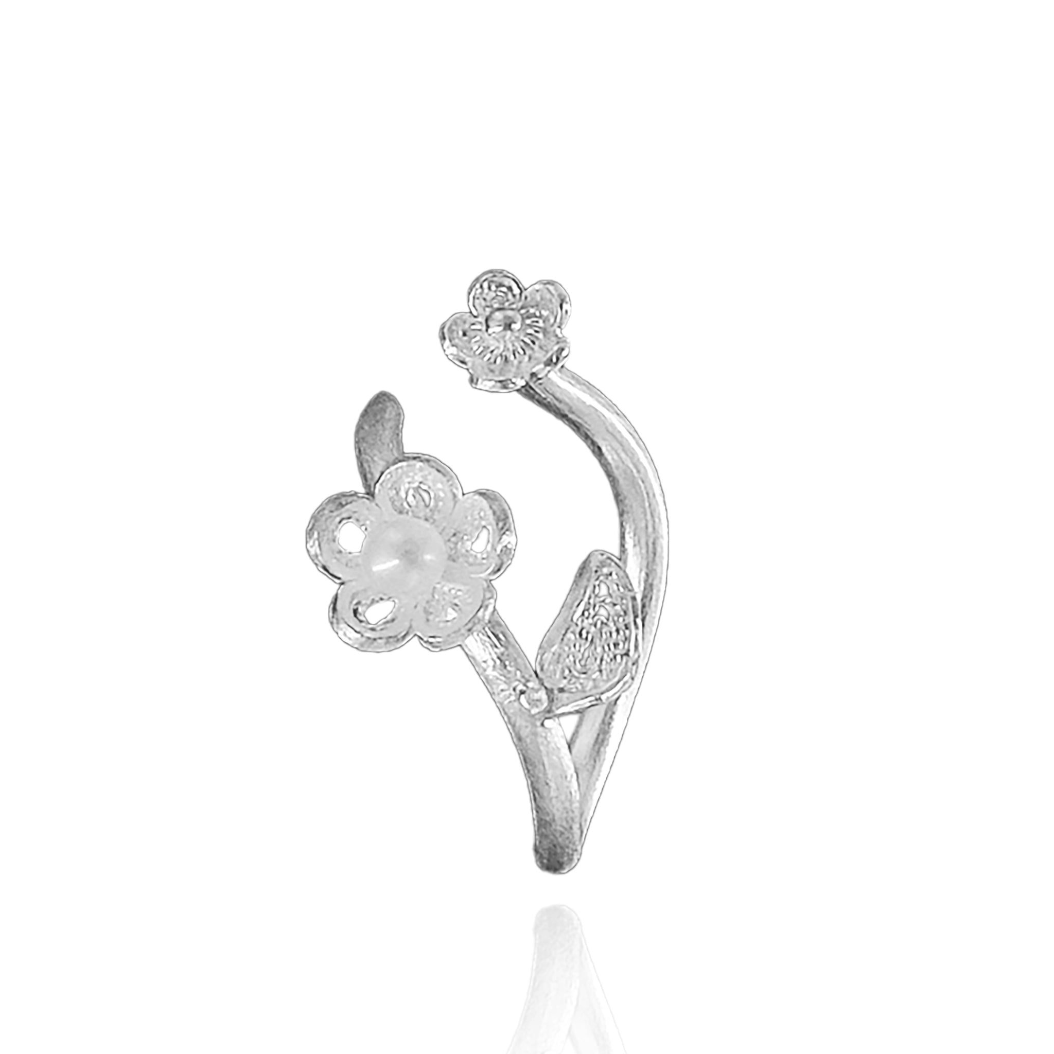 Achillea Wrap Ring in Sterling and Fine Silver