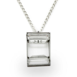 White Topaz and Stainless-Steel Space Necklace