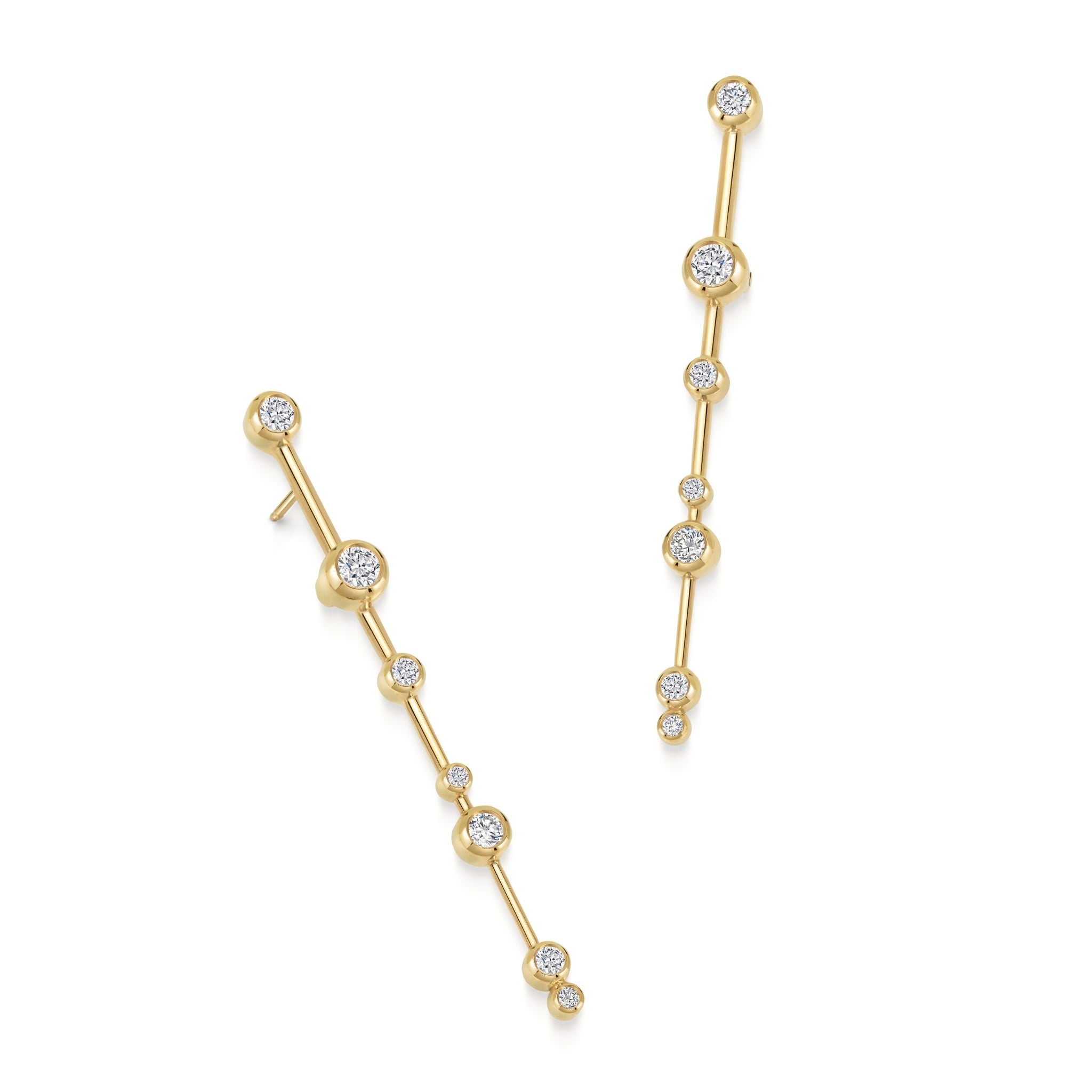 Ray Earrings in 18ct Yellow Gold and Diamonds