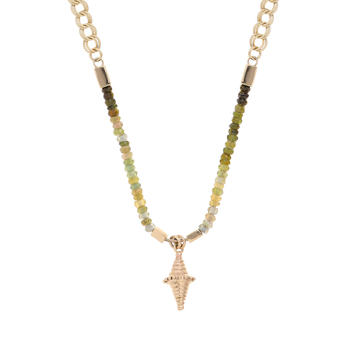 Makani Bead Necklace in 9ct Gold and Tourmalines