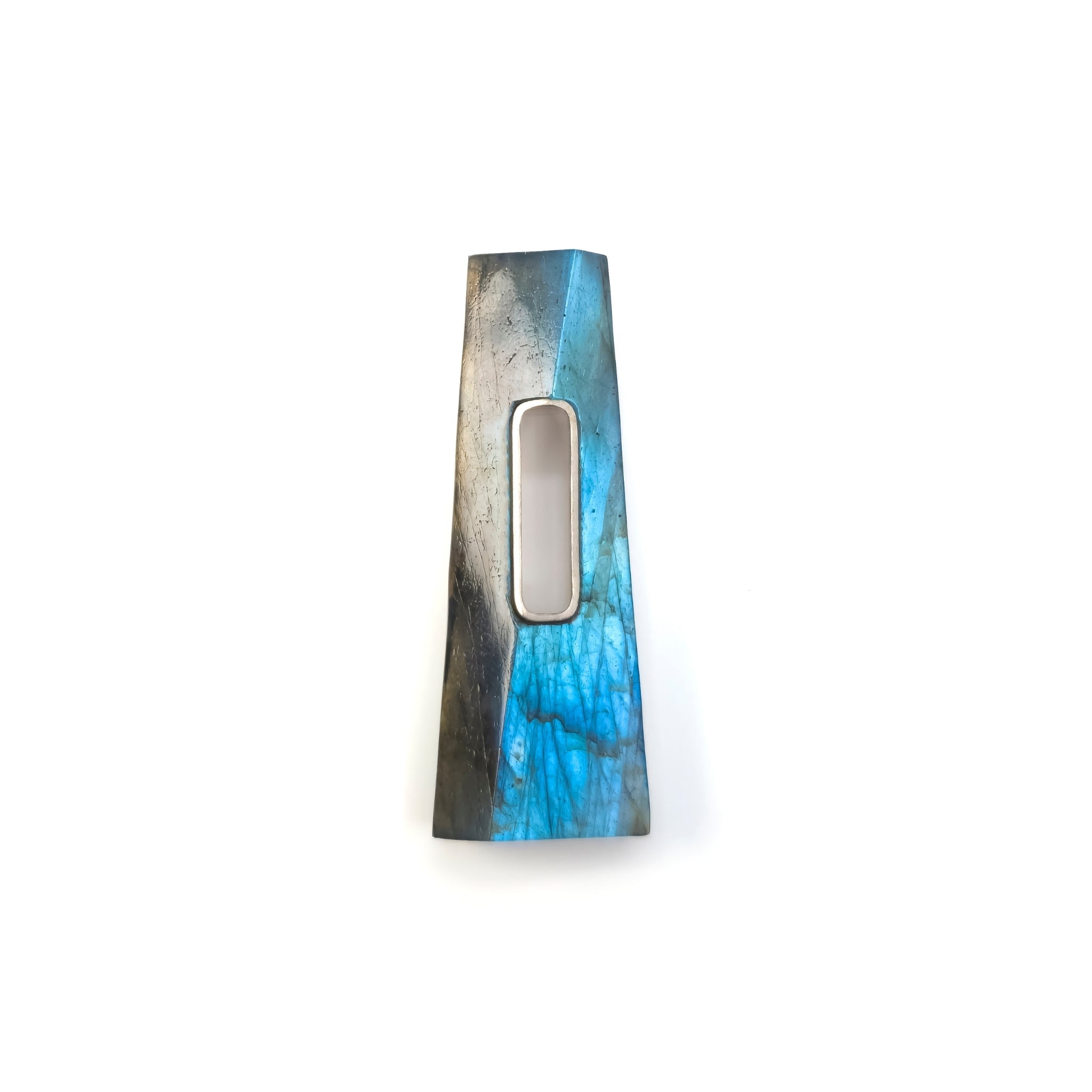 Labradorite and Sterling Silver Shimmer Brooch