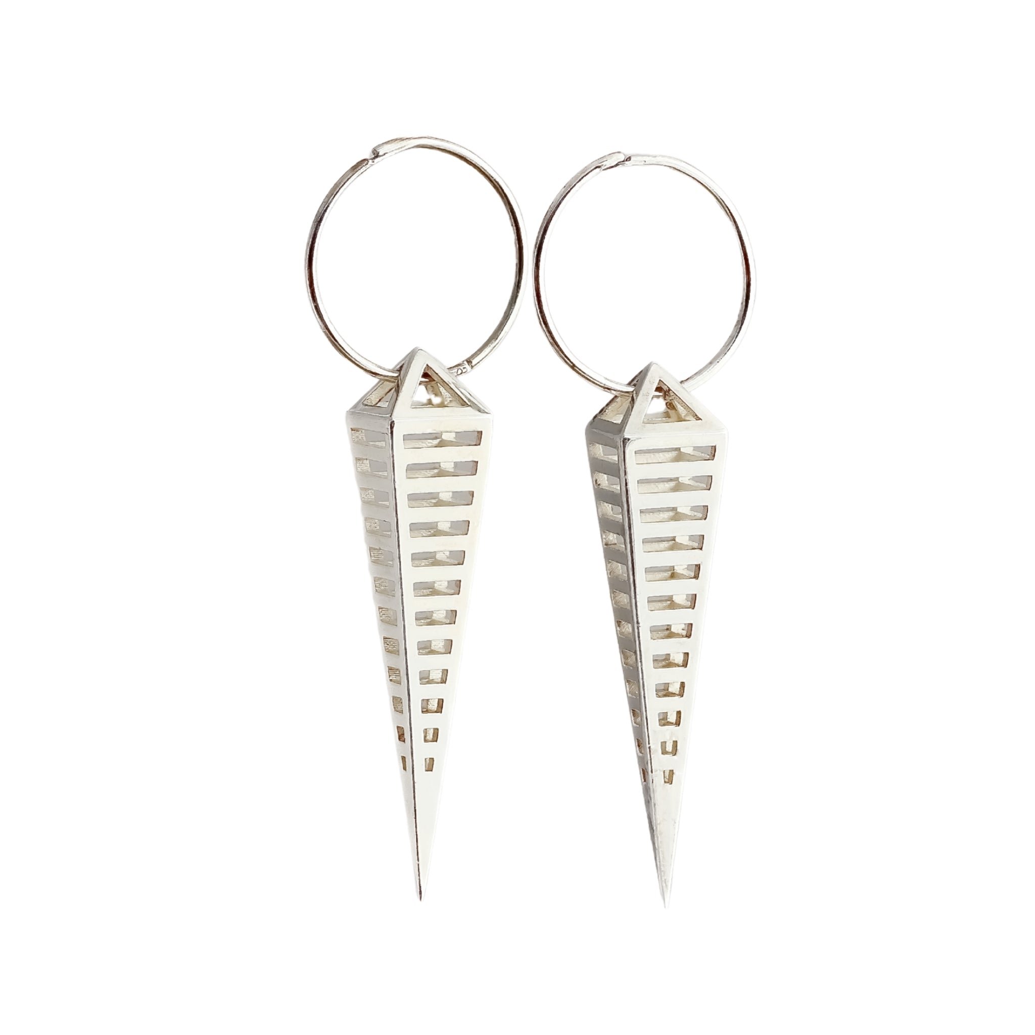 Sterling Silver CAD Modelled Bio Mech Earrings