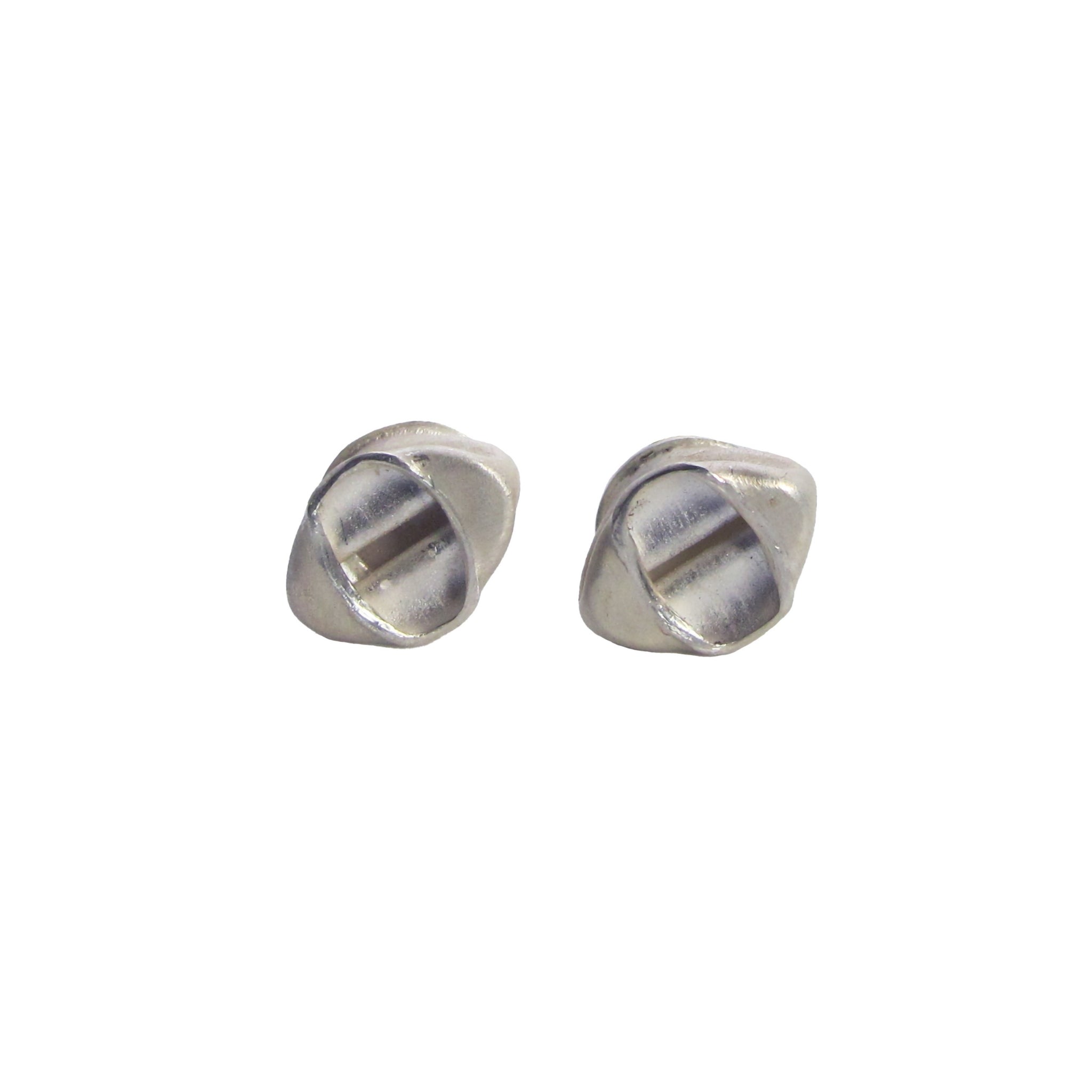 Matt-Finished Sterling Silver RC6 Earring Studs