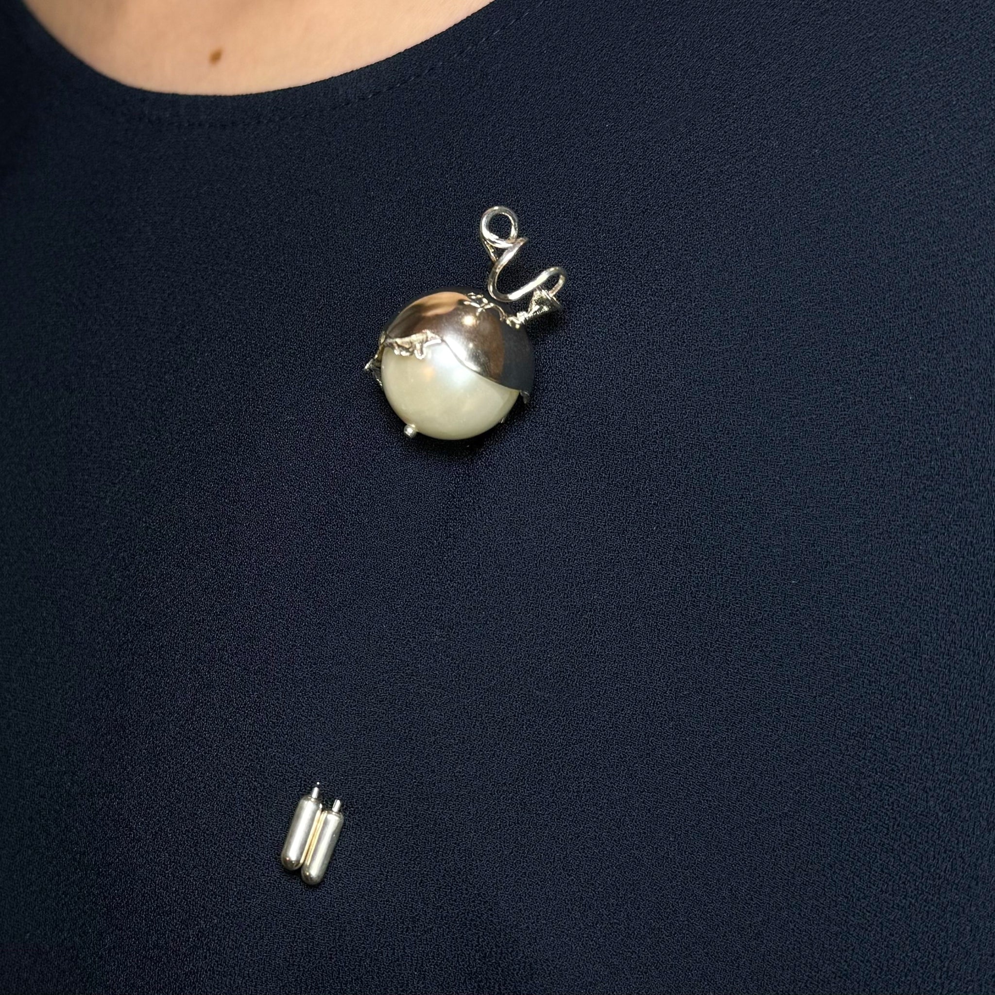 Sterling Silver Balloon Monster Pin with Pearl