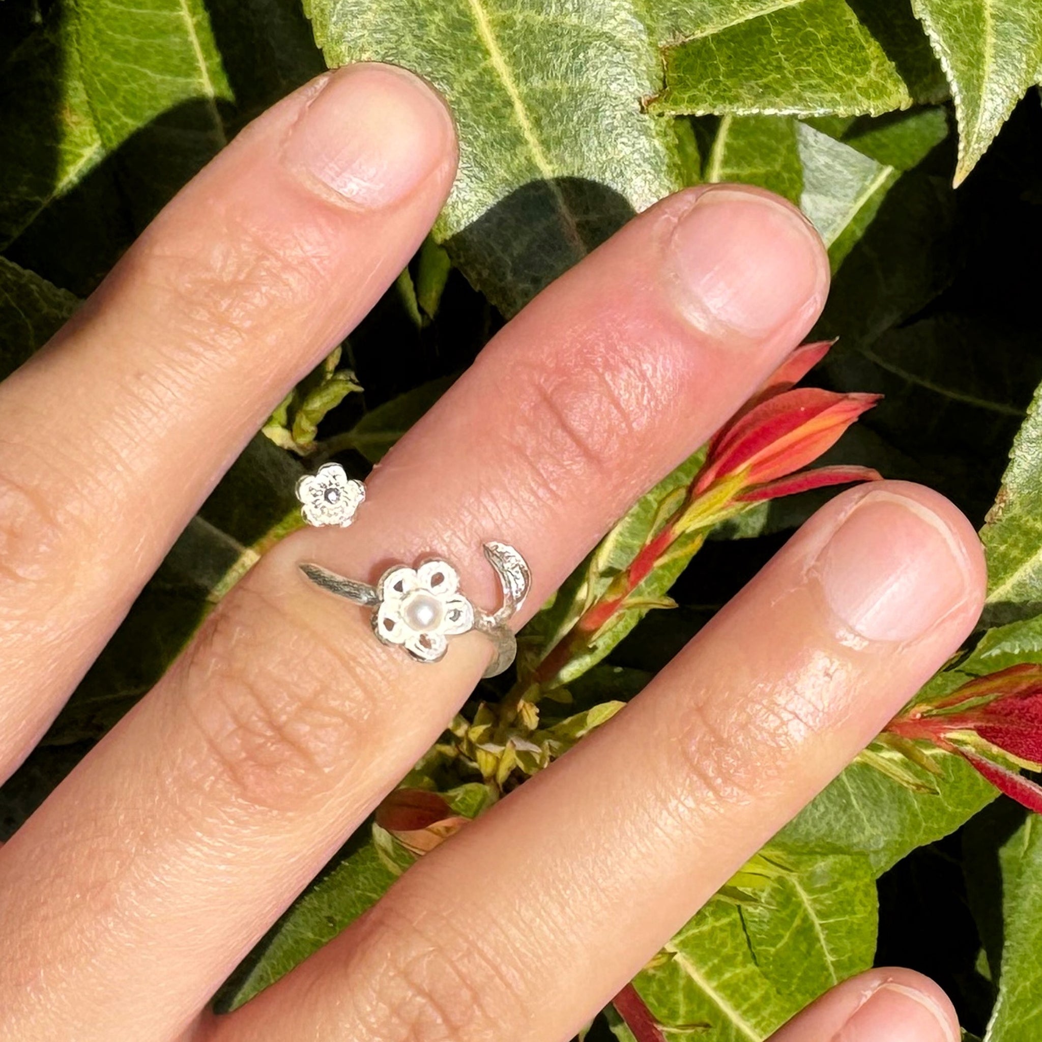 Achillea Wrap Ring in Sterling and Fine Silver