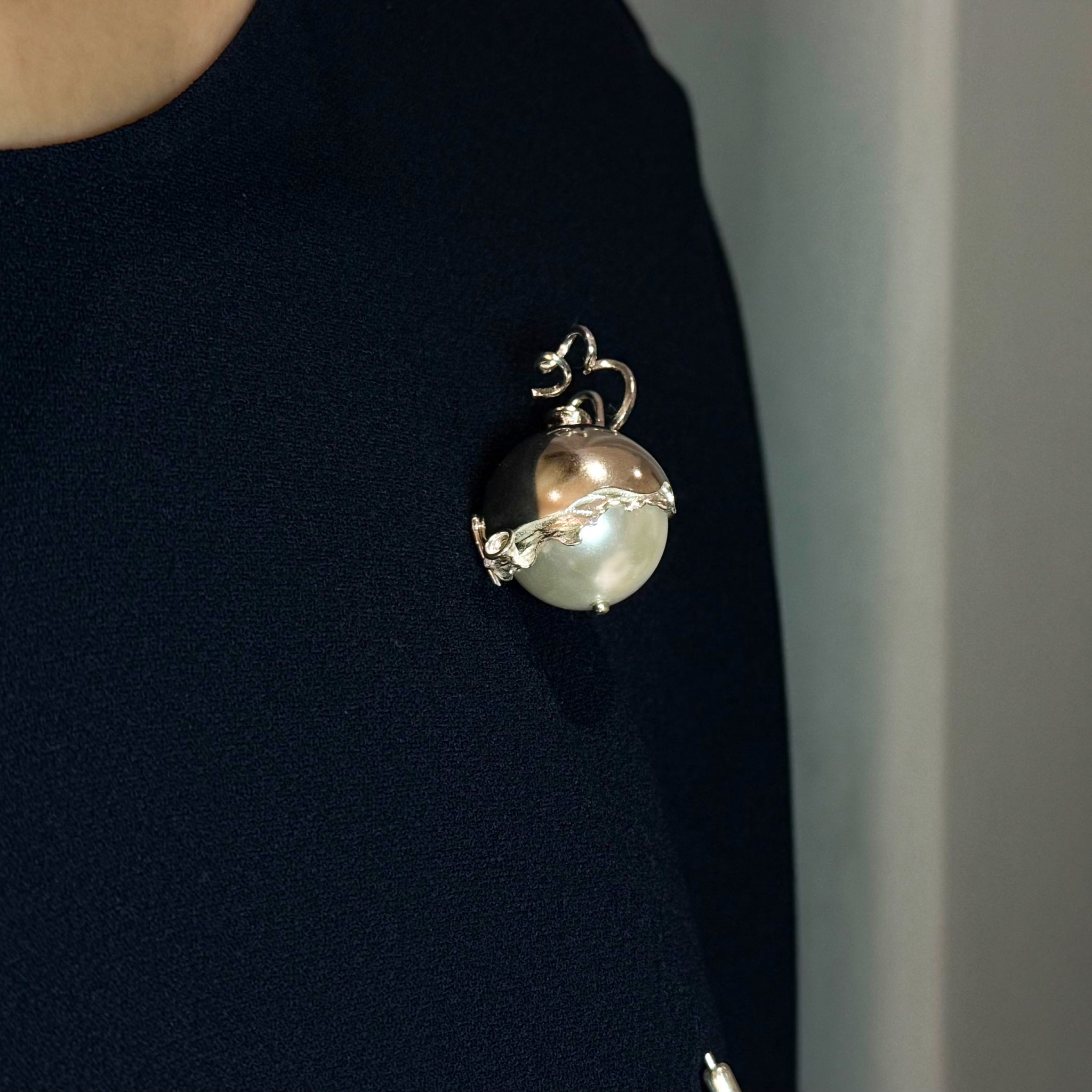 Sterling Silver Balloon Monster Pin with Pearl