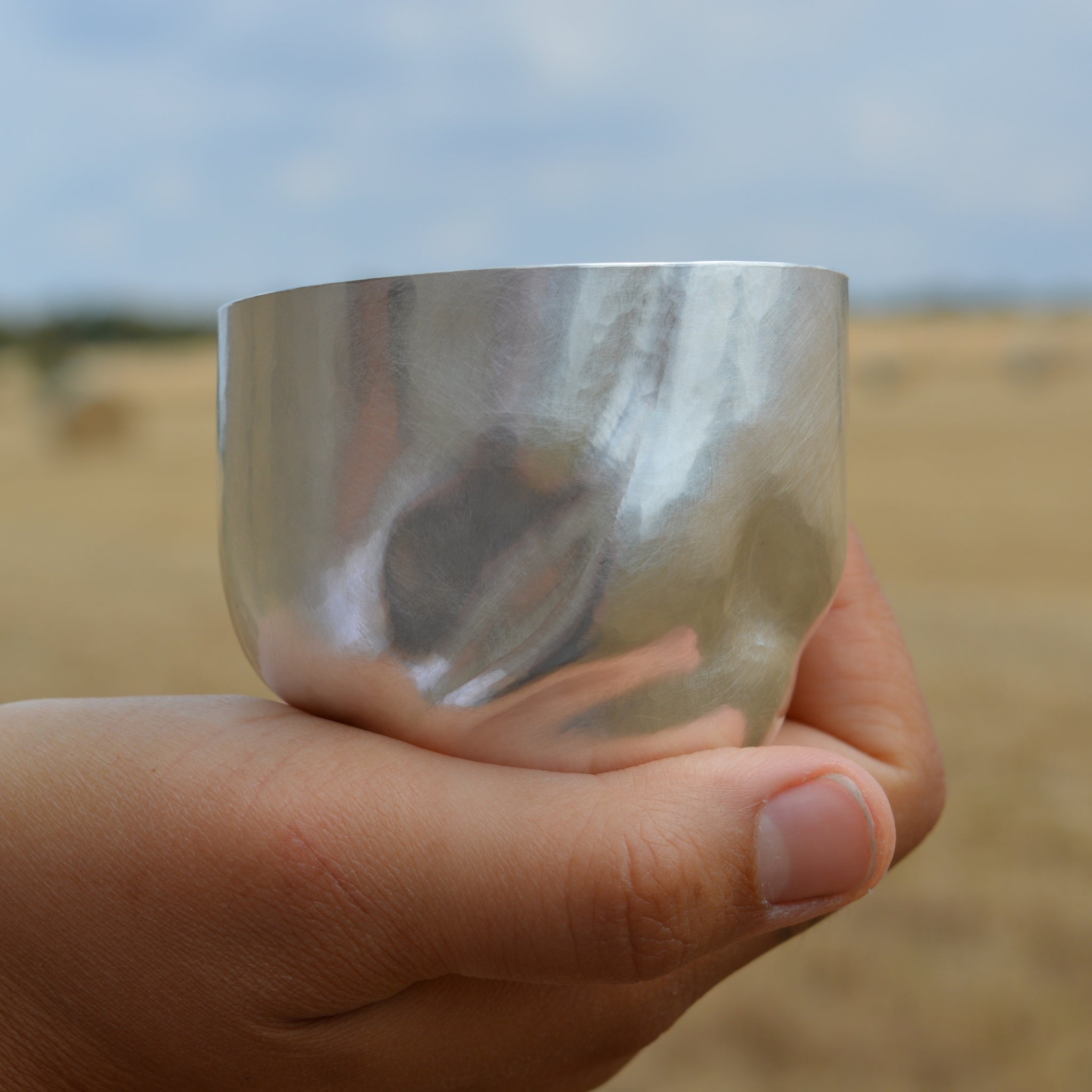 Dimple Tumbler Raised and Chased in Britannia Silver