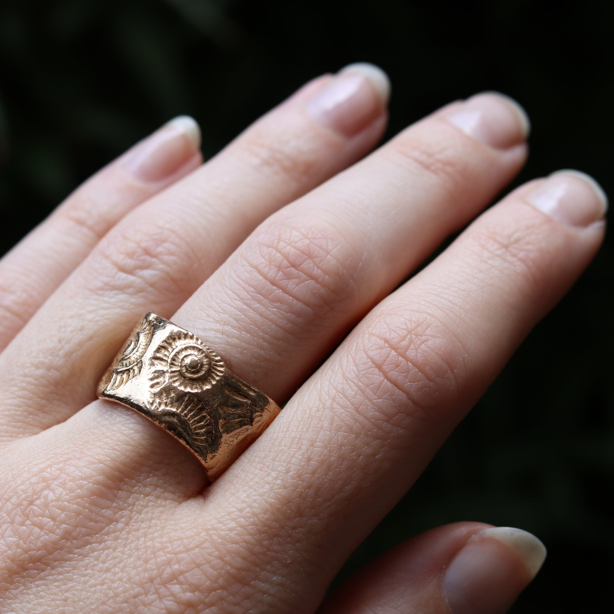 Nautilus Ring Hand-Modelled and Cast in Bronze